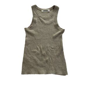 VENROY Ribbed Tank Top in Taupe